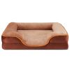 Orthopedic Dog Bed for Large Breeds â€“ Memory Foam Pet Bed with Raised Sides, Washable Cover, Brown