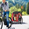 Dog Bike Trailer, Pet Wagon Bicycle Trailer with Easy Folding Cart Frame, 20" Large Rubber Wheels, 3 Entrances, Mesh Screen