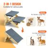 Wooden Pet Steps, Convertible 2-in-1 Dog Stairs and Ramp for Beds, Sofas, and Vehicles, Supports Small to Large Animals up to 110 lbs