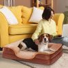 Orthopedic Dog Bed for Large Breeds â€“ Memory Foam Pet Bed with Raised Sides, Washable Cover, Brown