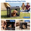 3-Door Soft Pet Airline Approved Crate with Storage Bag & Washable Pad, Up To 30Lbs, For Indoor Outdoor Dog/Cat/Pet Kennel Carrier, Black