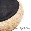 Pet Bed for Small Dogs and Cats Luxurious Faux Fur Donut Cuddler Soft Plush Fluffy Indoor Cat Bed, Light Yellow