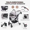 4-Wheel Foldable Pet Stroller for Dogs & Cats 360Â° Rotating Wheels, Separable Carrier & Travel Bag for Small Animals