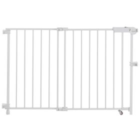 VEVOR Baby Gate, 29.5-43 Inches Adjustable Width, 28 Inches High Dog Gate, No Threshold Bar, Easy Step Walk Thru, for Child Pet Security, with Sc
