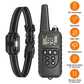 Dog Training Collar with Remote Rechargeable Dog Training Collar IP68 Waterproof with 4 Training Modes 3 Channels for Medium and Small Dogs (Option: Black_1Collar)