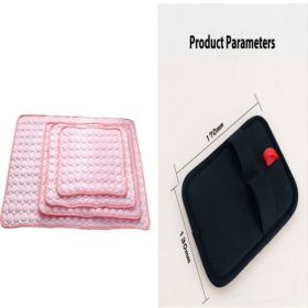 Pet Dog Cat Ice Silk Cold Nest Pad For Cooling In Summer (Option: Pink set-70x56cm)