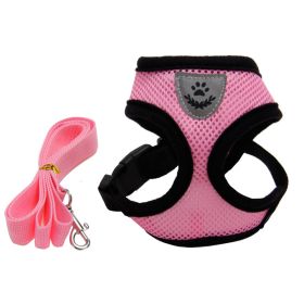 Fashionable High-end Multi-color Dog Harness (Option: Pink-S)