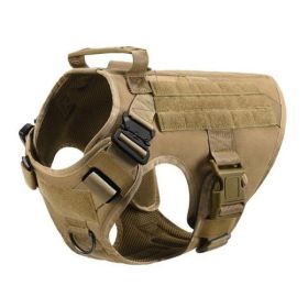 Military Tactical Dog Harness German Shepherd Adjustable Pet Dog Back (Option: Khaki-S)
