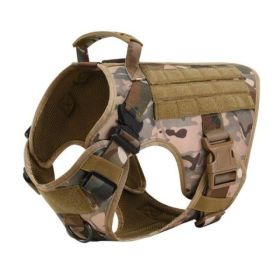 Military Tactical Dog Harness German Shepherd Adjustable Pet Dog Back (Option: CP camouflage-M)