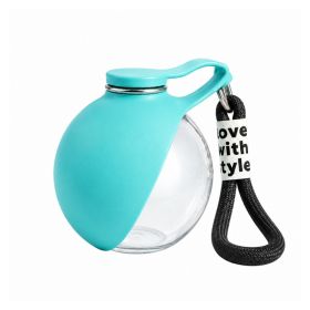 Portable Dog Water Bottle, 285ml BPA Free PETG Pet Travel Water Bottle With Foldable Silicone Bowl, Leak Proof Hands-Free Collar Clip Design For Small (Option: Blue)