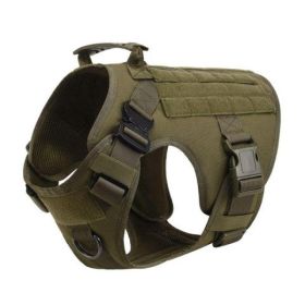 Military Tactical Dog Harness German Shepherd Adjustable Pet Dog Back (Option: Military Green-S)