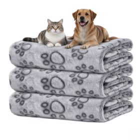 3 PackPet Blanket, Soft Plush Paw Print Dog Blanket Washable, Warm Fleece Cat Blanket For Large Medium Dogs, Sofa Couch Bed Cage Protector,23 X 16 In, (Option: 41 x 31 in)