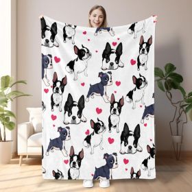 1pc Adorable Fleece Dog Blanket - Soft, Cozy, Lightweight, Warm, Flannel Throw For Couch, Bed, Sofa, Living Room Decor - Perfect For Snuggling Up On C (Option: Default)