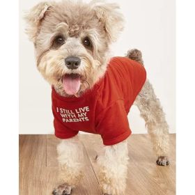 Pet Clothes Round Neck T-shirt (Option: Red-S)