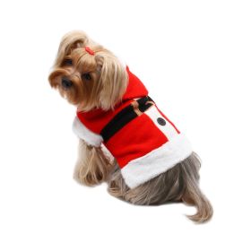 Santa Hooded Sweater with Soft Fur Trims (Color: Red, Size: XS)