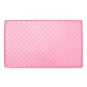 Spot Pet Mat, Waterproof And Easy To Clean Silicone Dog Mat, Cat Mat, Square Pet Placemat, Pet Supplies (Option: Pink-large)