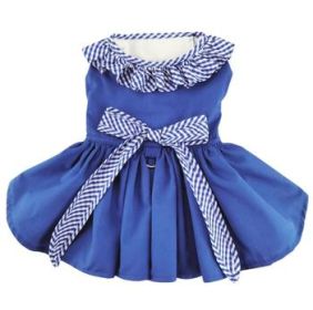 Blue Gingham Dog Dress with Matching Leash (Option: X-Large)