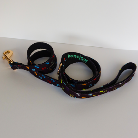 Bonejour - Petite Leash (Color: Black Multi, Size: Petite)
