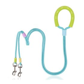 One To Two Anti-escape P-chain Dog Leash for Outdoor (Color: Green, Type: Dogs Leash)