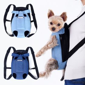 Denim Pet Dog Backpack Outdoor Travel Dog Cat Carrier Bag for Small Dogs Puppy Kedi Carring Bags Pets Products Trasportino Cane (Color: Navy, Size: XL)