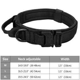 Tactical Pet Collar; Dog Collar With Handle; Military Heavy Duty Dog Collars For Medium Large Dogs (Color: Black, Size: L)