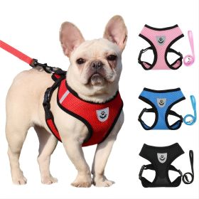 Reflective Pet Harness And Leash Set For Dog & Cat; Adjustable No Pull Dog Harness With Soft Mesh (Color: Red, Size: S)
