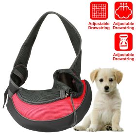 Pet Carrier for Dogs Cats Hand Free Sling Adjustable Padded Strap Tote Bag Breathable Shoulder Bag Carrying Small Dog Cat (Color: Red, Size: L)