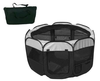 All-Terrain' Lightweight Easy Folding Wire-Framed Collapsible Travel Pet Playpen (Size: Medium)