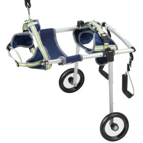2 Wheels Dog Wheelchair for Back Legs, Pet Wheelchair Lightweight & Adjustable Assisting in Healing, Dog Cart/Wheelchair for Injured, Disabled (Size: Small Size (S))