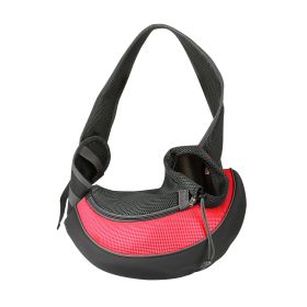 Pet Carrier for Dogs Cats Hand Free Sling Adjustable Padded Strap Tote Bag Breathable Shoulder Bag Carrying Small Dog Cat (Color: Red, Size: Small)