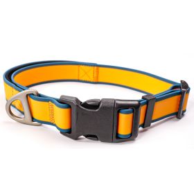 Tactical collar for medium and large dogs Odor-proof & mildew-resistant Beach-ready quick rinse Non-slip padded interior Rust-proof zinc alloy D-ring (Color: Orange-blue, Size: L)