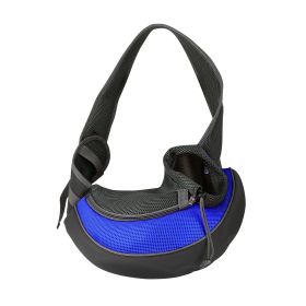 Pet Carrier for Dogs Cats Hand Free Sling Adjustable Padded Strap Tote Bag Breathable Shoulder Bag Carrying Small Dog Cat (Color: Blue, Size: Large)