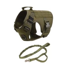 Military Tactical Dog Harness German Shepherd Adjustable Pet Dog Back (Option: Green-XS)