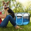 Portable Foldable Pet Playpen Exercise Pen Kennel Removable Zipper Top And Bottom Water Resistant Indoor Outdoor Use For Dogs Cats Other Pets