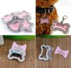 Pet Rhinestone Writable Name Telephone ID Tags for Dogs