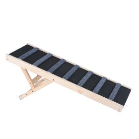 VEVOR Dog Ramp, Folding Pet Ramp for Bed, Adjustable Dog Ramp for Small, Large, Old Dogs & Cats, Wooden Pet Ramp (Size: 39.3" Long Ramp)