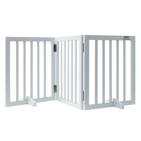 VEVOR Free Standing Dog Gate, Foldable Dog Gate (Option: 3 Panel, Size: 24" H X 60" W)
