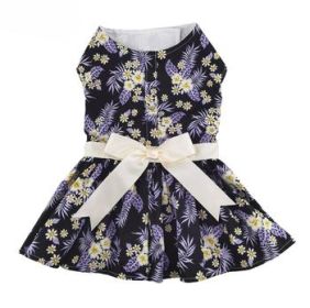 Purple Twilight Hawaiian Dog Dress with Matching Leash (Option: Medium)