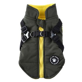 Chest Strap Jacket Cotton-padded Coat (Option: DZ228 Green-2XL)