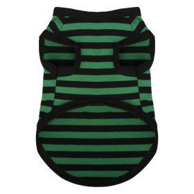 Summer Thin Cotton Striped Vest Dog Clothes (Option: Green Cotton Stripes-M)
