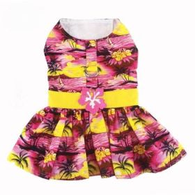 Tropical Sunset Dog Dress with Matching Leash (Option: Medium)